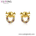 93765 Xuping bijoux boucles d&#39;oreilles plaqué or tête de mort pour les femmes 24K